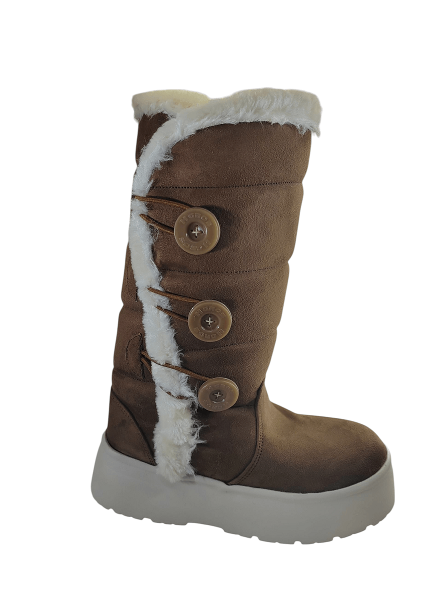 Bota alta peluche arena suela gruesa H gros 01