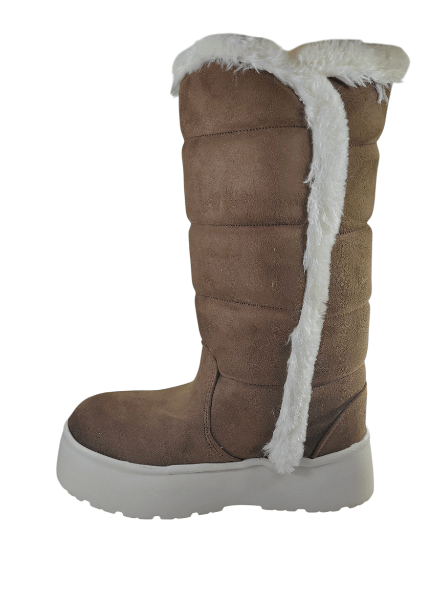 Bota alta peluche arena suela gruesa H gros 01