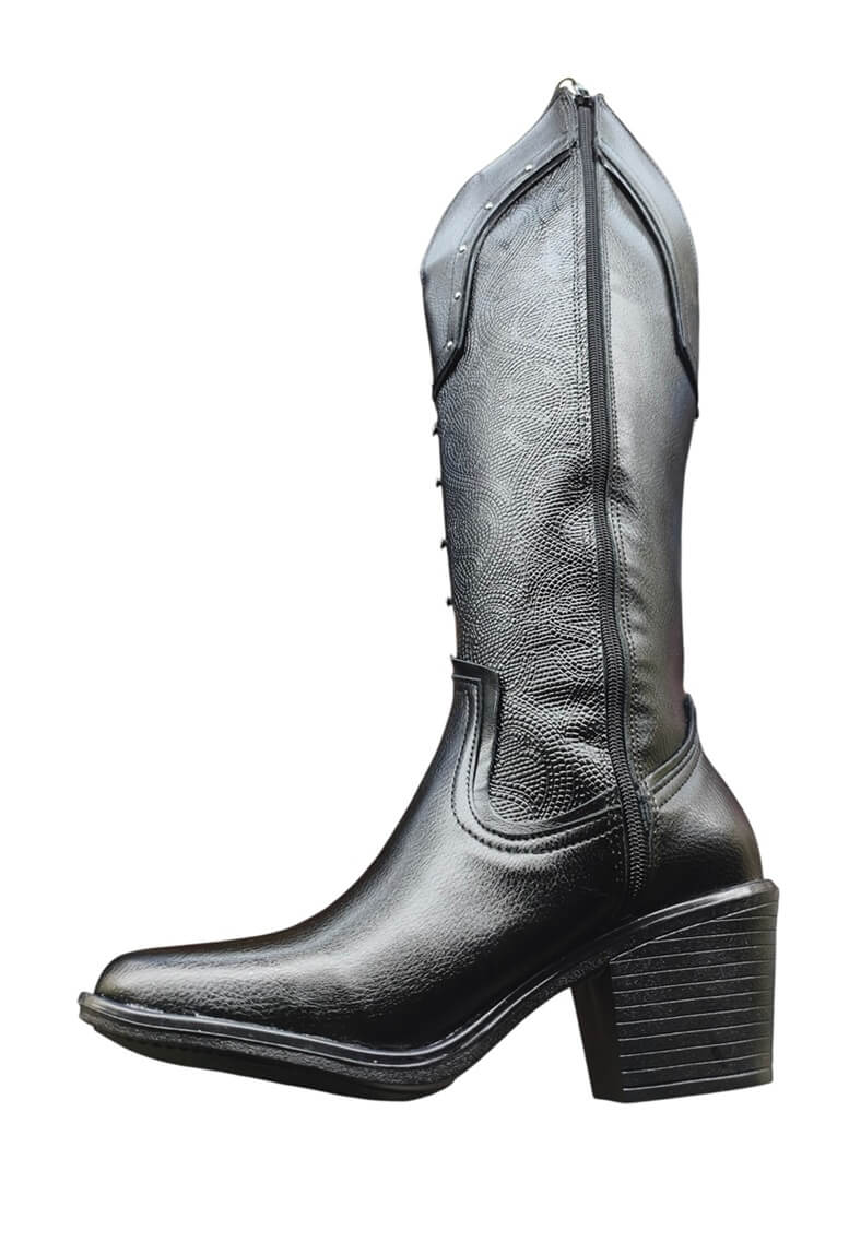 Bota vaquera alta elegante negra 01 (8)