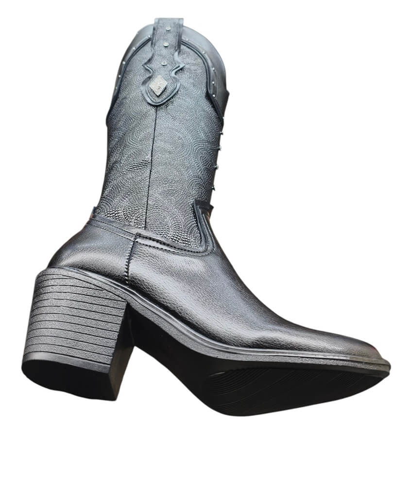 Bota vaquera alta elegante negra 01 (8)